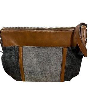 Fossil Tan and Black Crossbody Bag